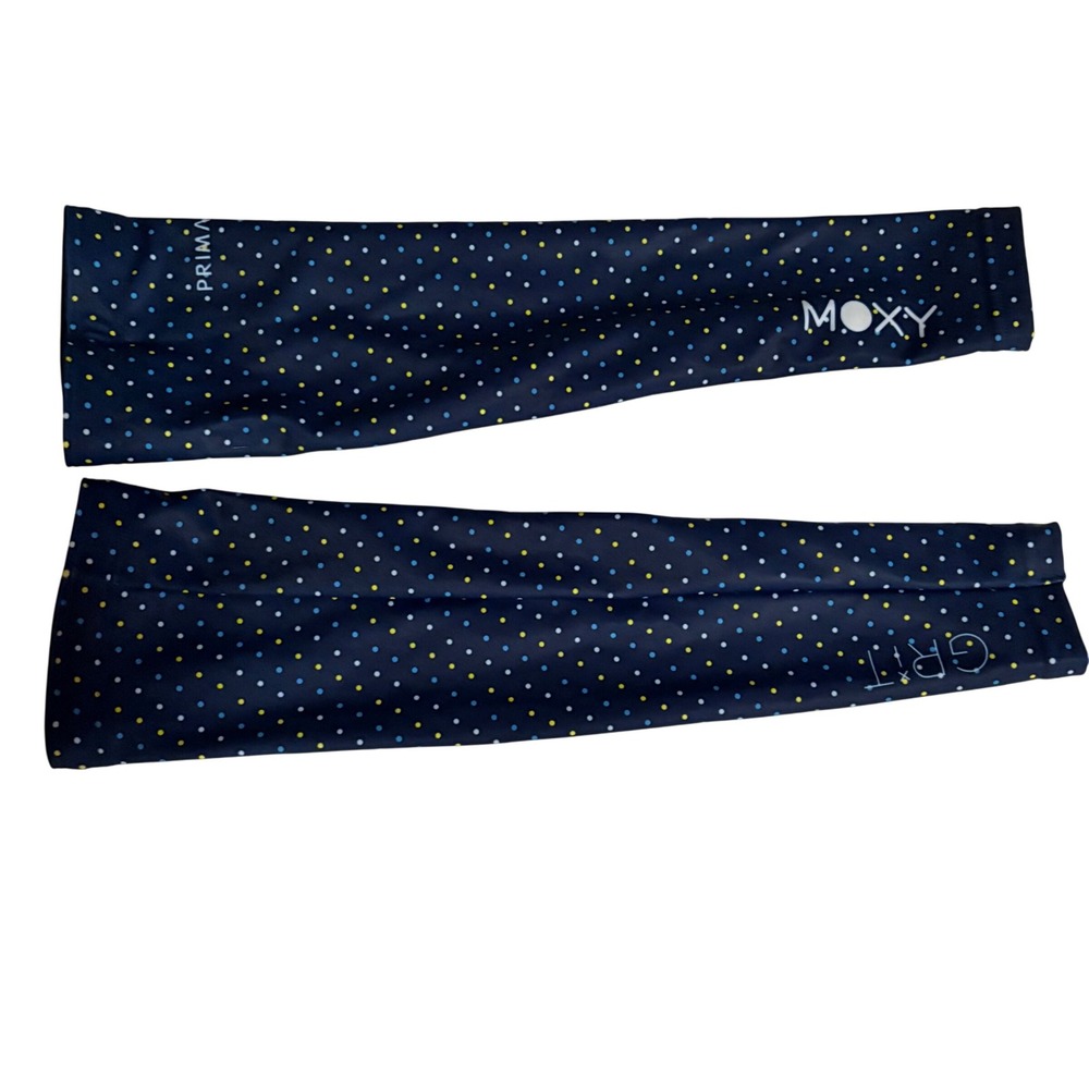 Primal Women's‎ Cycling Arm Warmers Sleeves Polka Dot Navy Blue Yellow Large